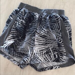 Under Armour Gray and Black Athletic Shorts with Geometric Design